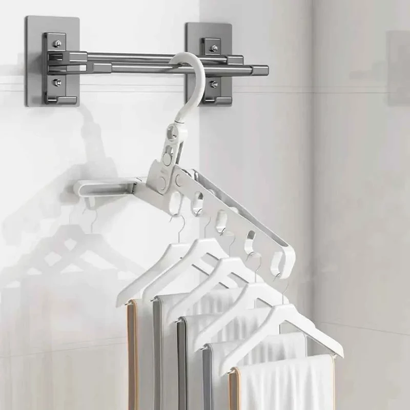 Cintre pour étendoir à linge multifonction gain de place