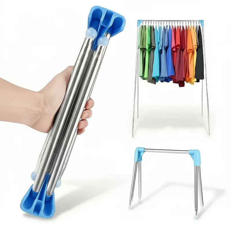 Étendoir à linge pliable inox portable