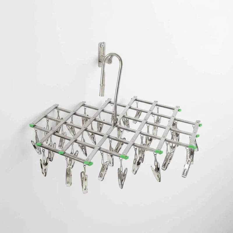 Petit étendoir à linge inox à pinces