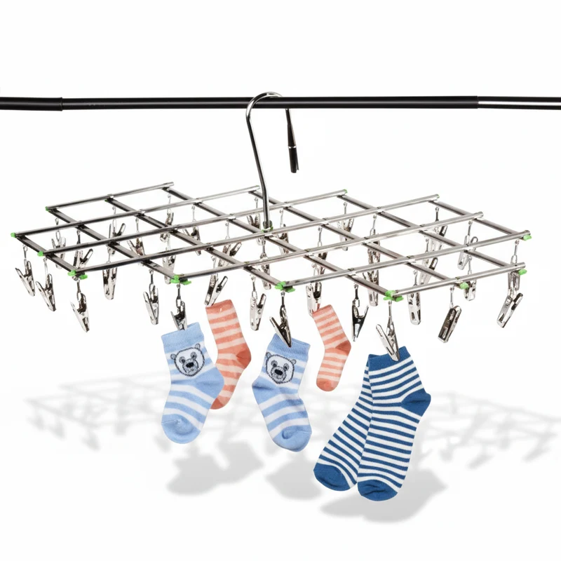 Petit étendoir à linge inox à pinces