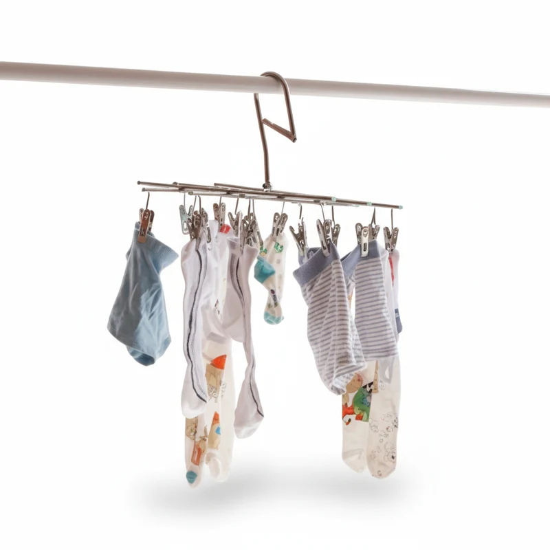 Petit étendoir à linge inox à pinces