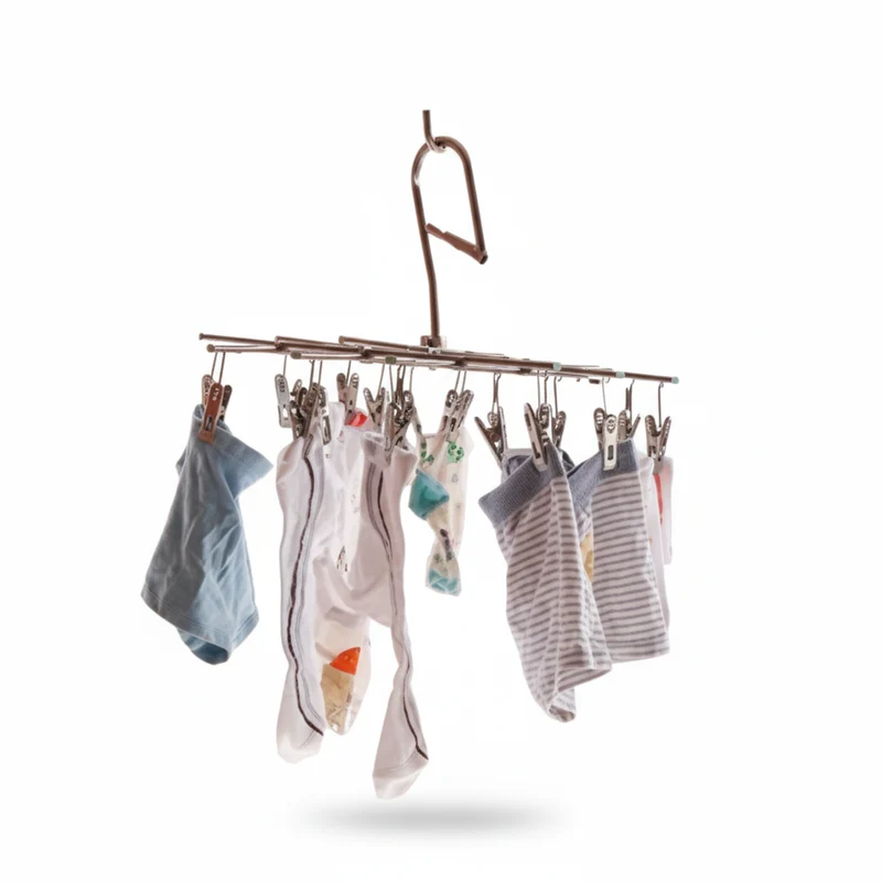 Petit étendoir à linge inox à pinces