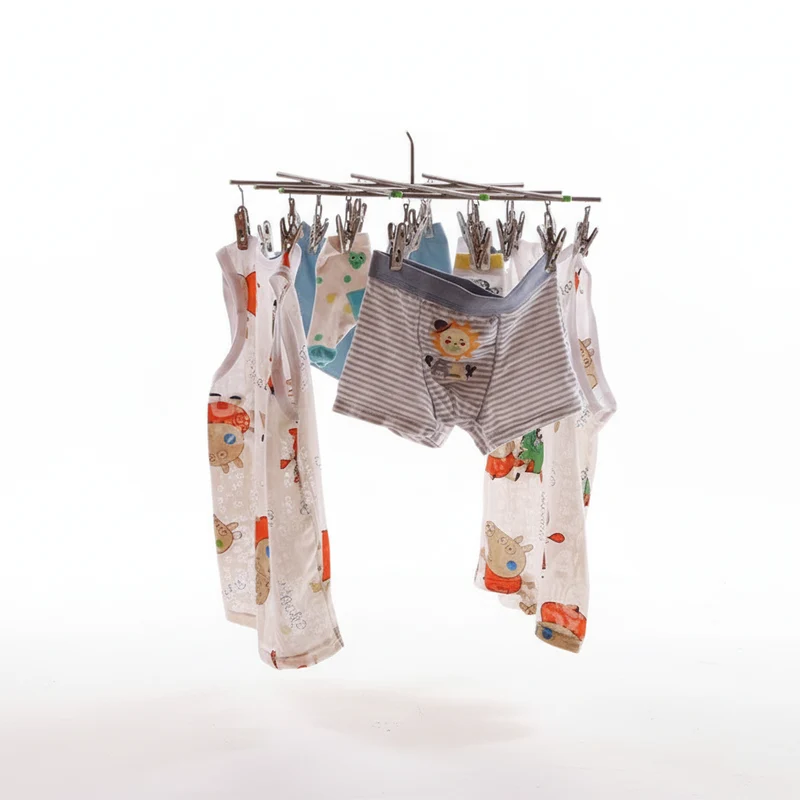 Petit étendoir à linge inox à pinces