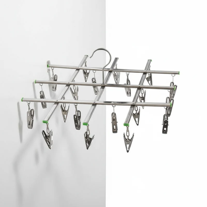 Petit étendoir à linge inox à pinces