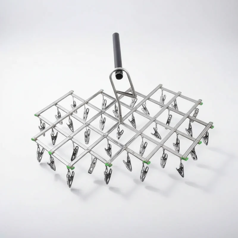 Petit étendoir à linge inox à pinces