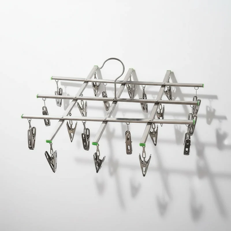 Petit étendoir à linge inox à pinces