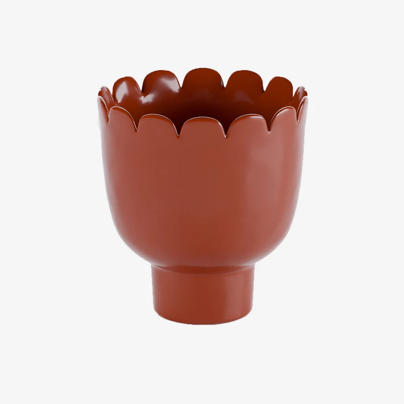 Vase forme tulipe en c ramique rouge Marceau