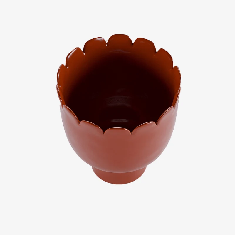 Vase forme tulipe en c ramique rouge Marceau