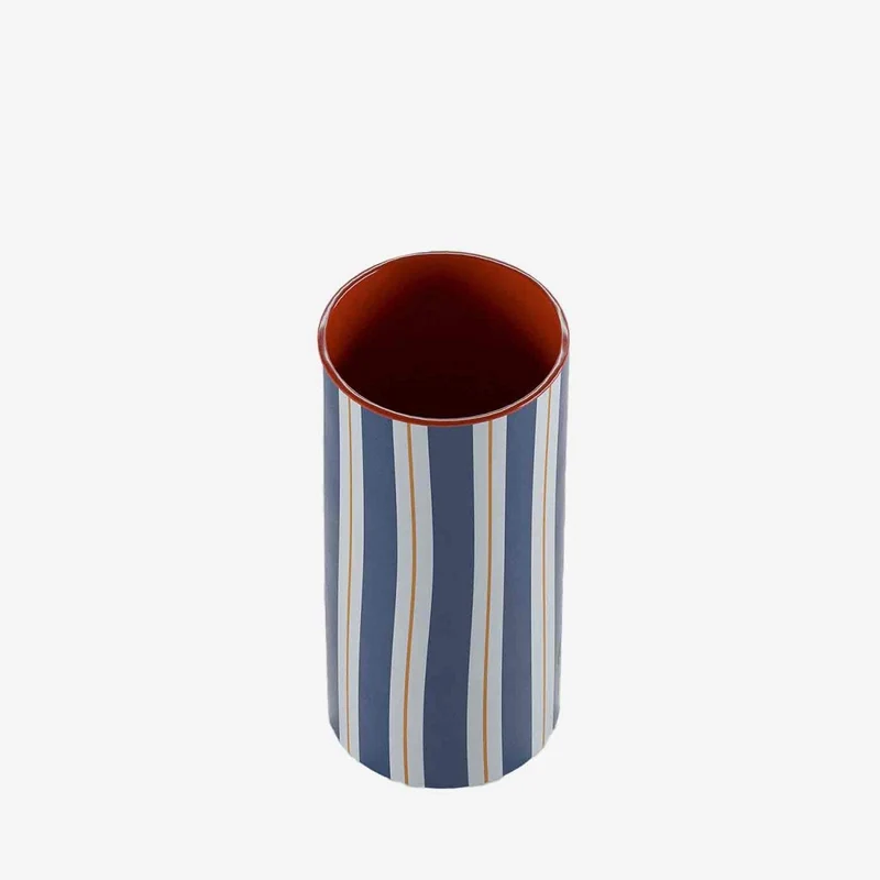 Vase cylindrique rayures bleu, Orlando - mod le medium