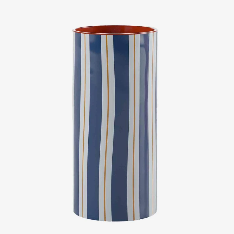 Vase cylindrique rayures bleu, Orlando - mod le medium