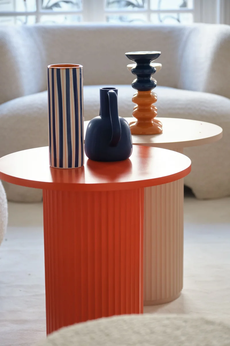 Vase cylindrique rayures bleu, Orlando - grand mod le