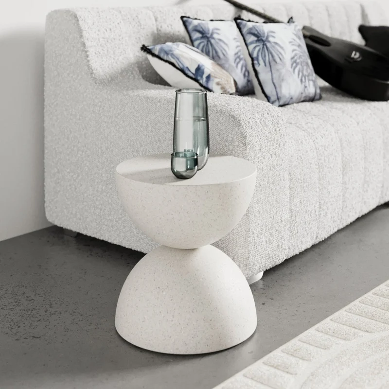 Table d'appoint ronde design en magn sie, gris mouchet Bergamote
