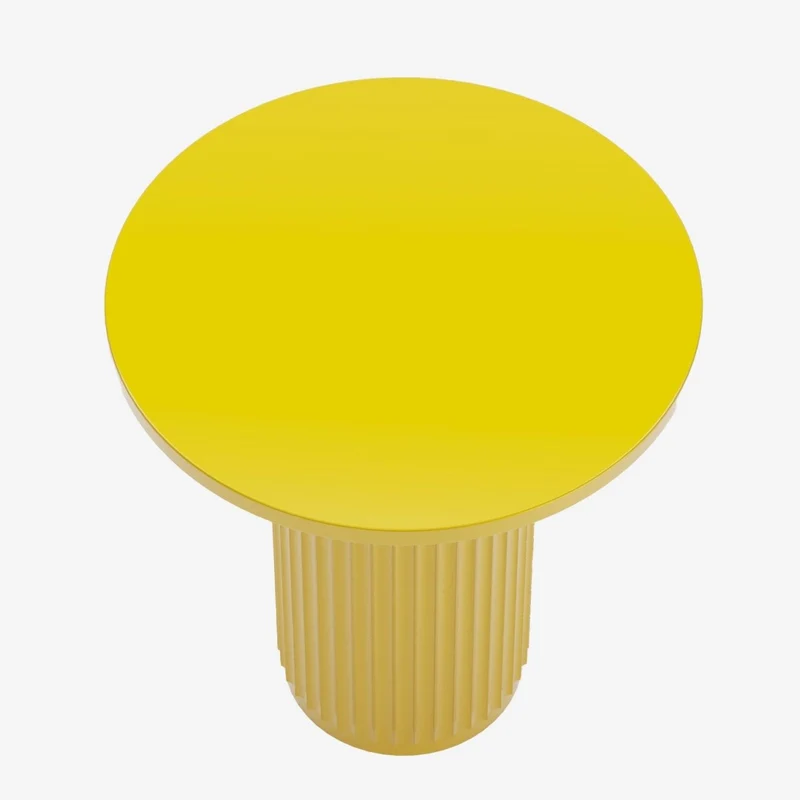 Table d'appoint ronde cannel e Pivoine, jaune