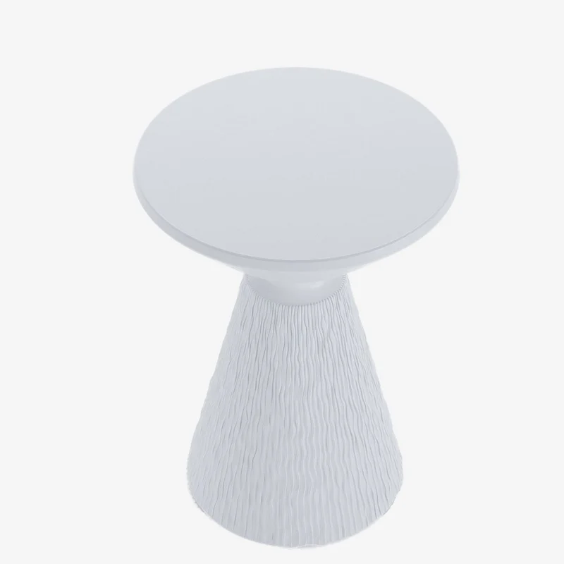 Table d'appoint ronde blanche en ciment Prune