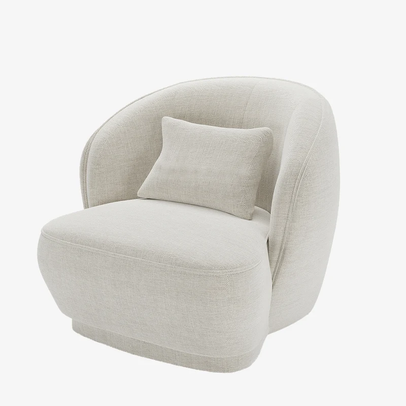 Fauteuil design tissu beige Pablo