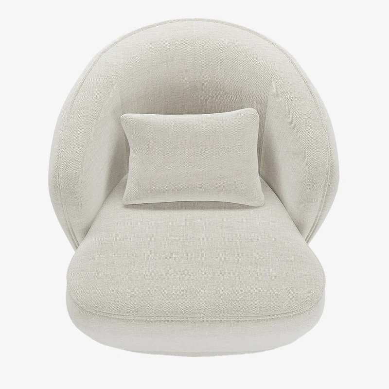 Fauteuil design tissu beige Pablo