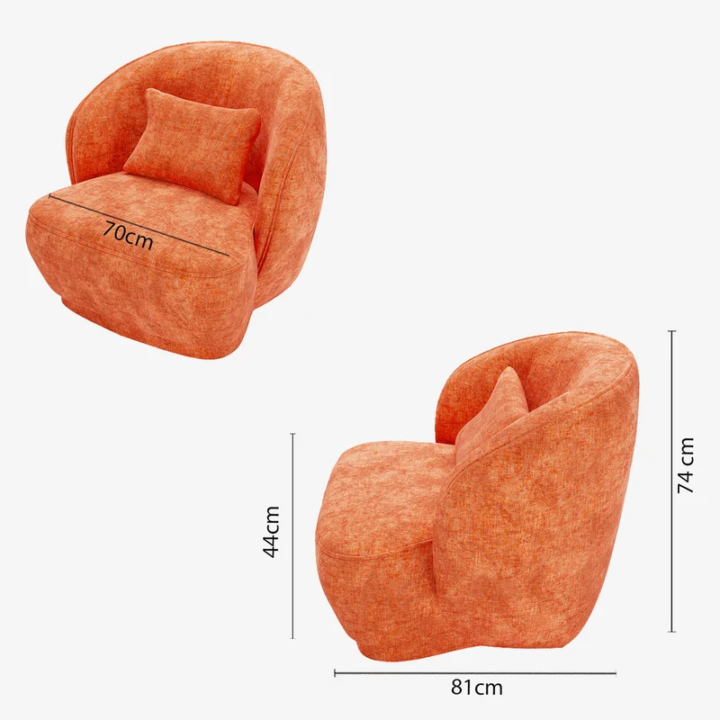 Fauteuil design en velours ocre Pablo