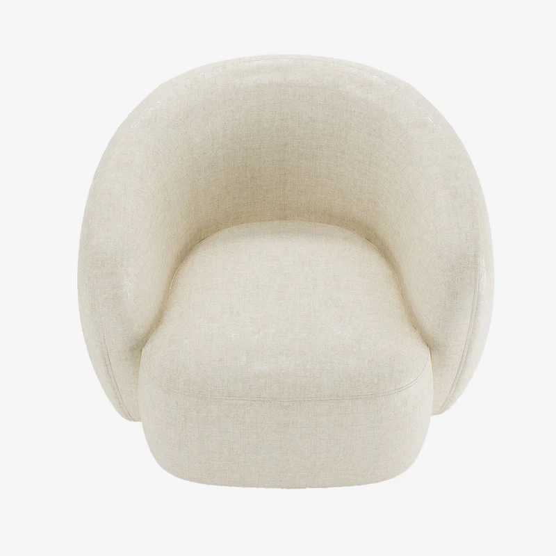 Fauteuil design demi-tonneau en velours vintage cr me Victoria