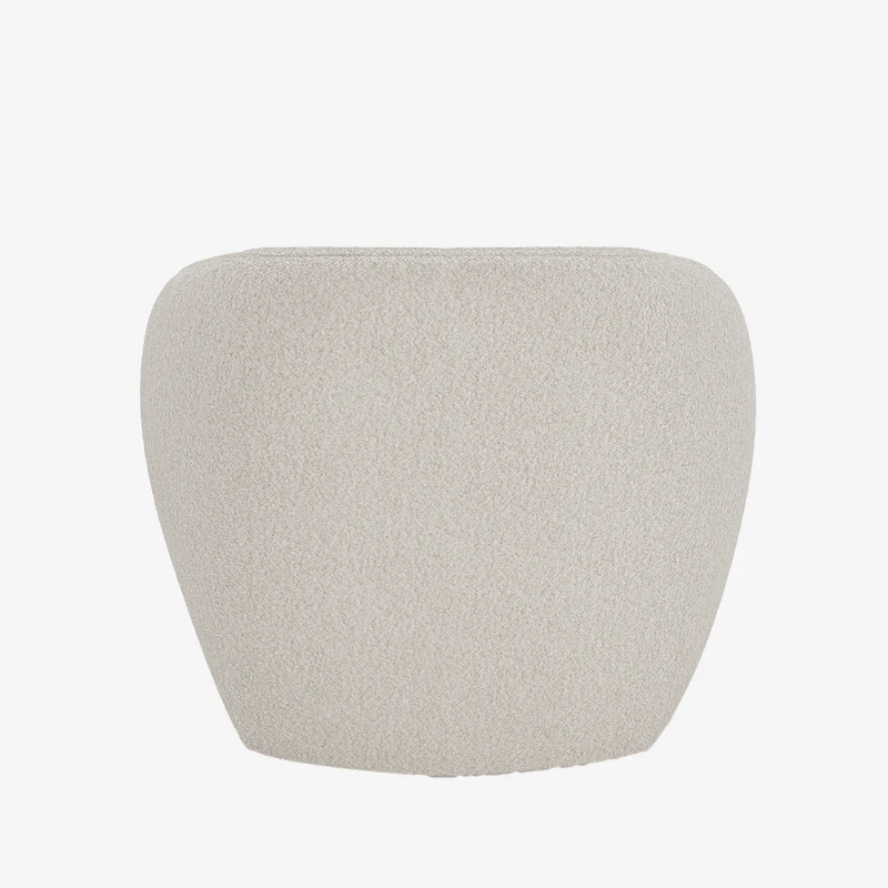 Fauteuil design bouclette gris-cr me Pablo