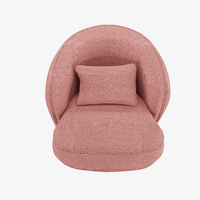 Fauteuil design boucl rose Pablo