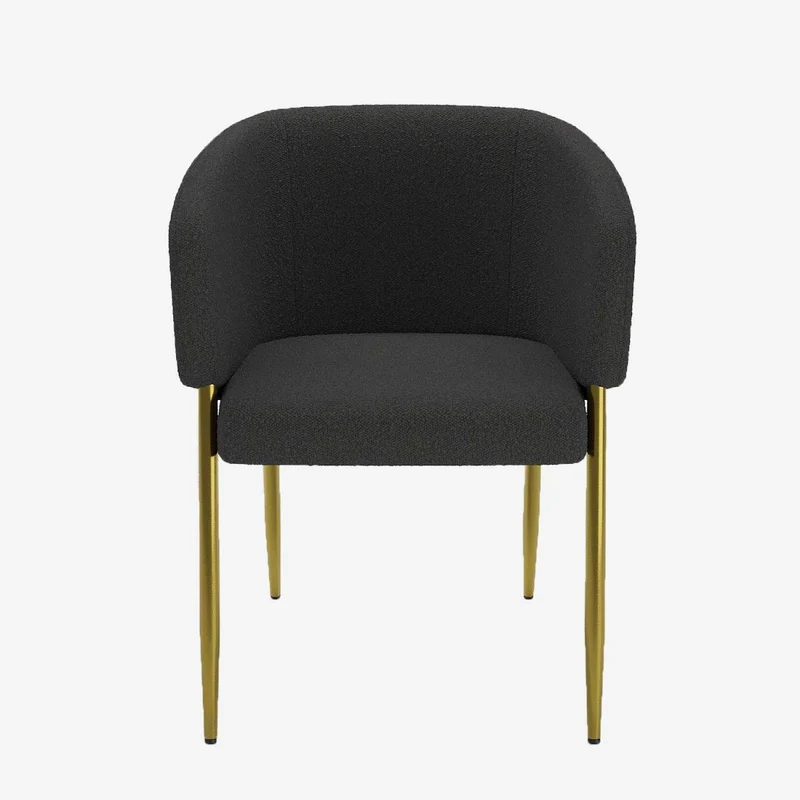 Fauteuil de salle manger bouclette gris fonc Basile