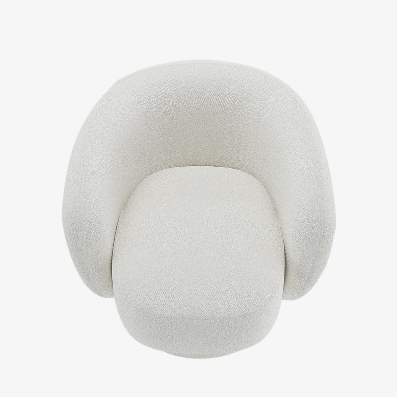 Fauteuil bouclette pivotant blanc Salma