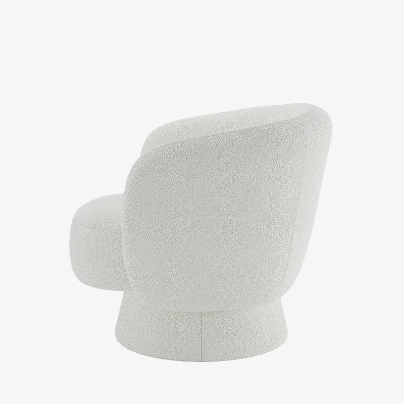 Fauteuil bouclette pivotant blanc Salma