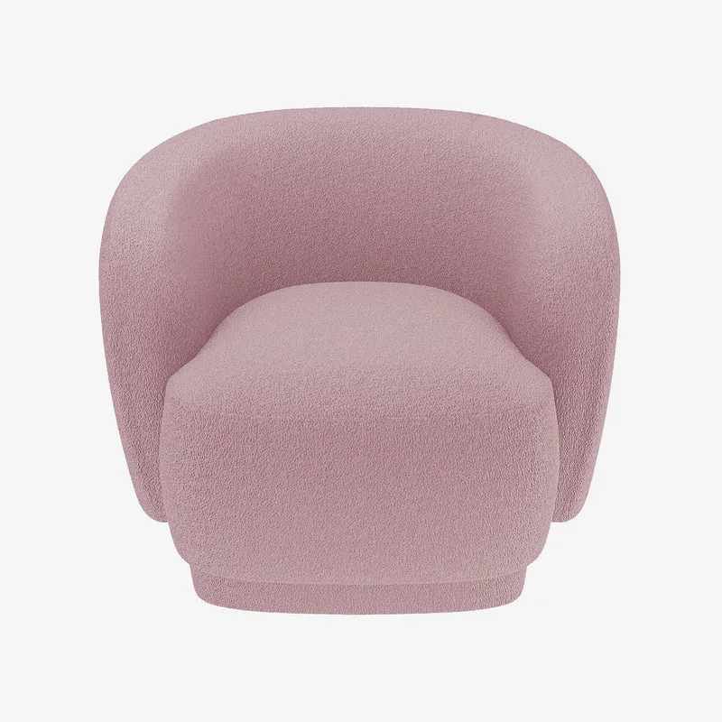 Fauteuil bouclette couleur rose Victoria