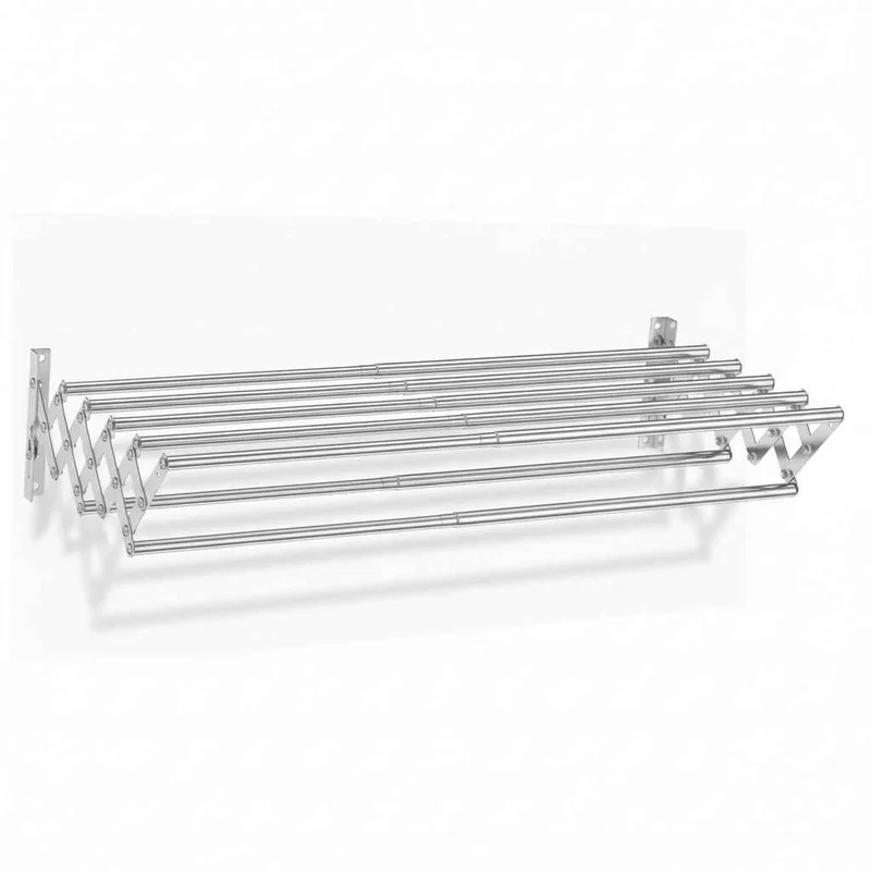 Étendoir à linge mural rétractable inox extensible