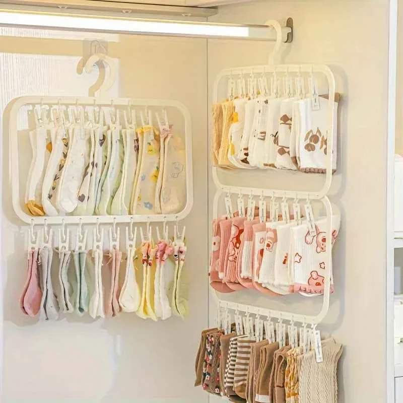 Petit étendoir à linge multi pinces pliable
