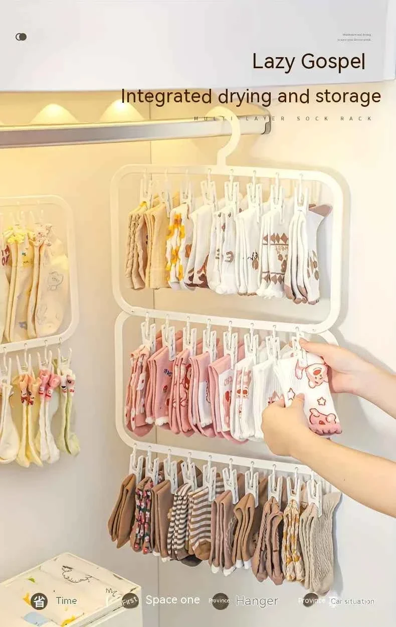 Petit étendoir à linge multi pinces pliable