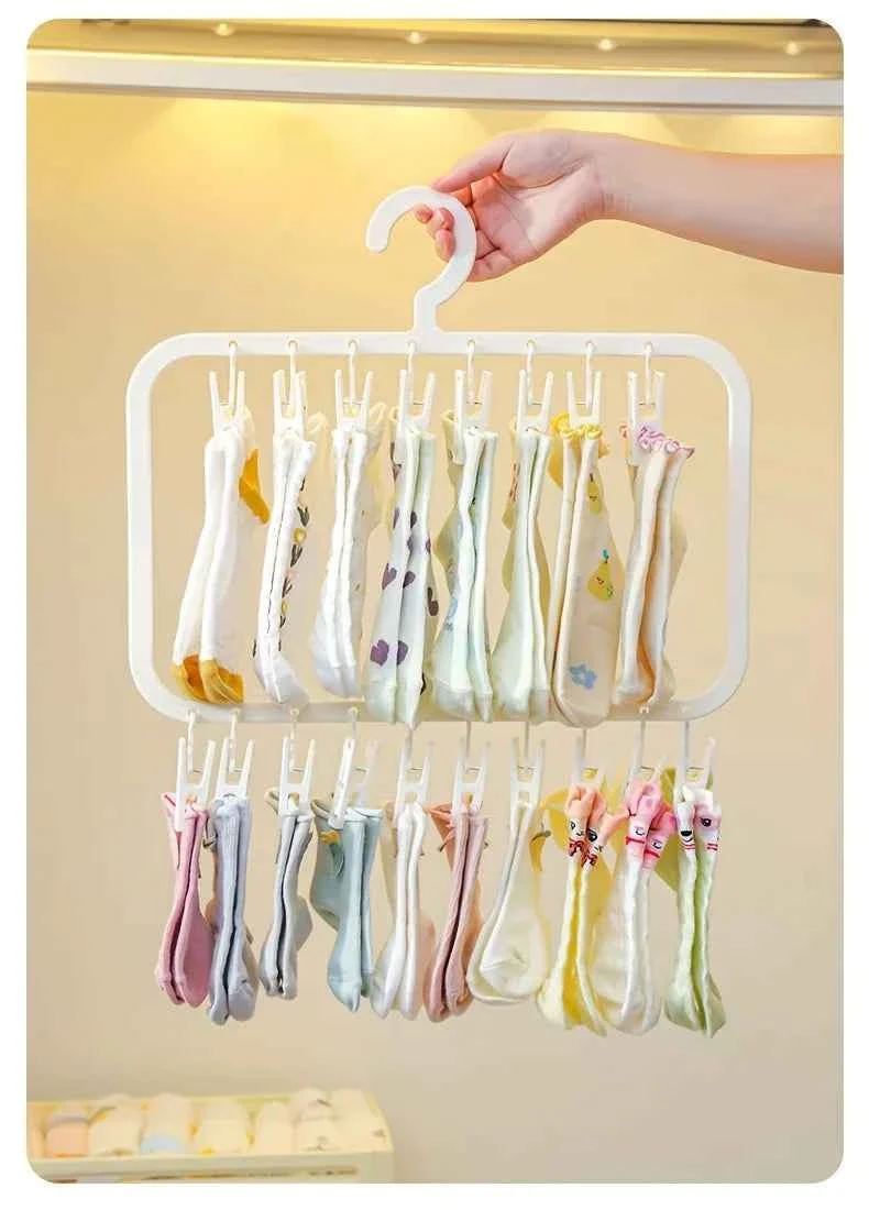 Petit étendoir à linge multi pinces pliable