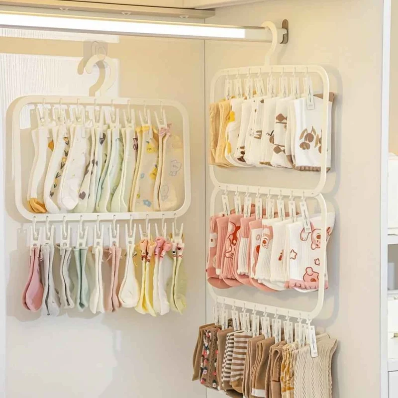 Petit étendoir à linge multi pinces pliable
