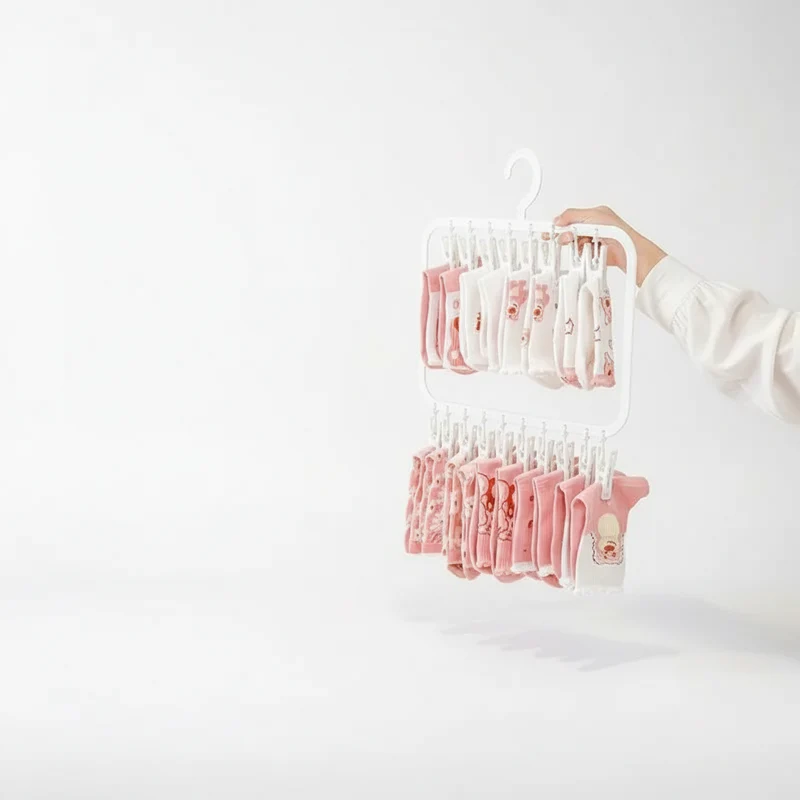 Petit étendoir à linge multi pinces pliable
