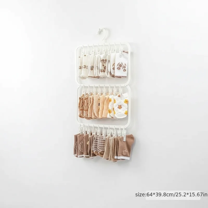 Petit étendoir à linge multi pinces pliable