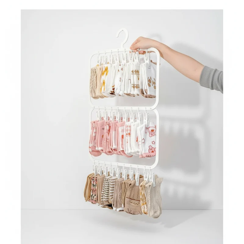 Petit étendoir à linge multi pinces pliable
