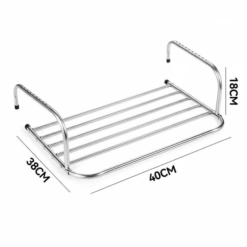 Étendoir à linge pour balcon en inox extensible