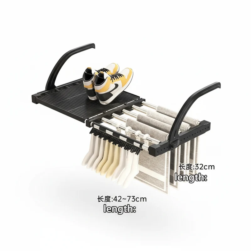 Étendoir à linge pour radiateur extensible pliable