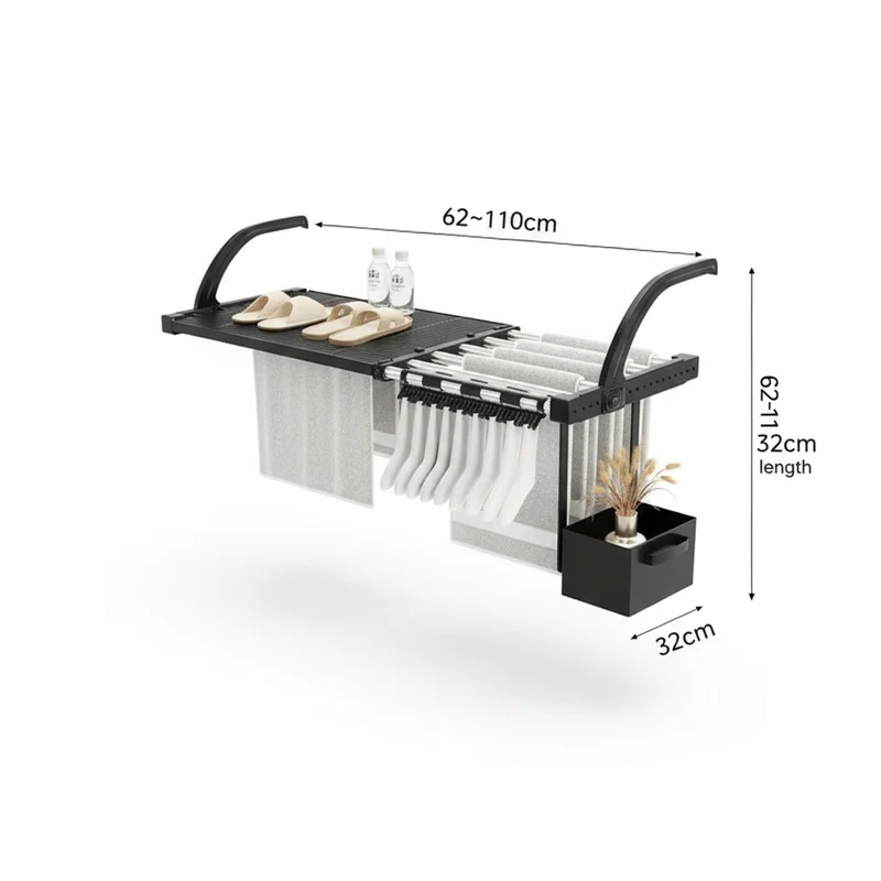 Étendoir à linge pour radiateur extensible pliable