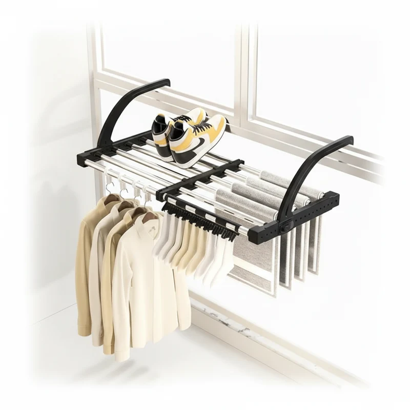 Étendoir à linge pour radiateur extensible pliable