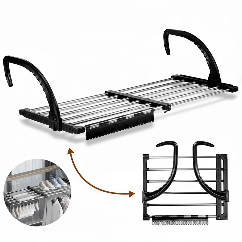 Étendoir à linge pour radiateur extensible pliable