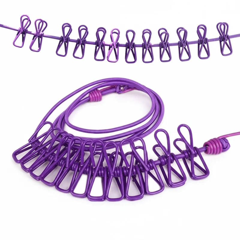 Fil pour étendoir à linge voyage avec 12 pinces