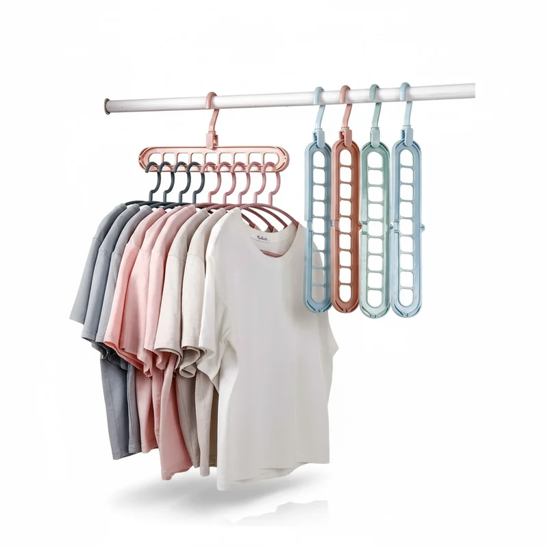 Cintre pour étendoir à linge multifonction 9 trous