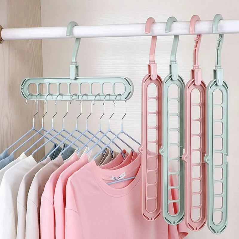 Cintre pour étendoir à linge multifonction 9 trous