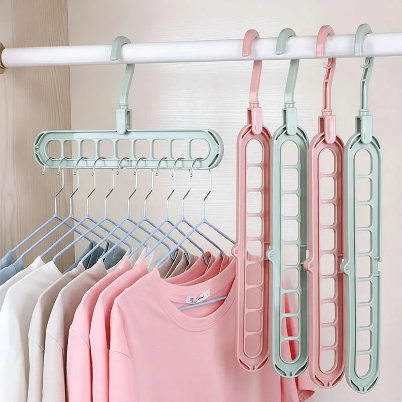 Cintre pour étendoir à linge multifonction 9 trous