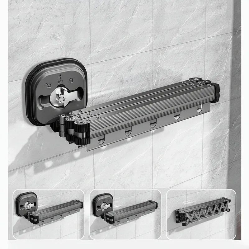 Étendoir à linge mural rétractable aluminium pliable