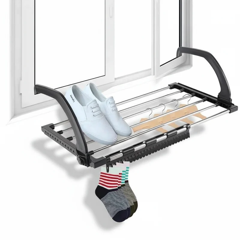 Étendoir à linge pour radiateur inox pliable