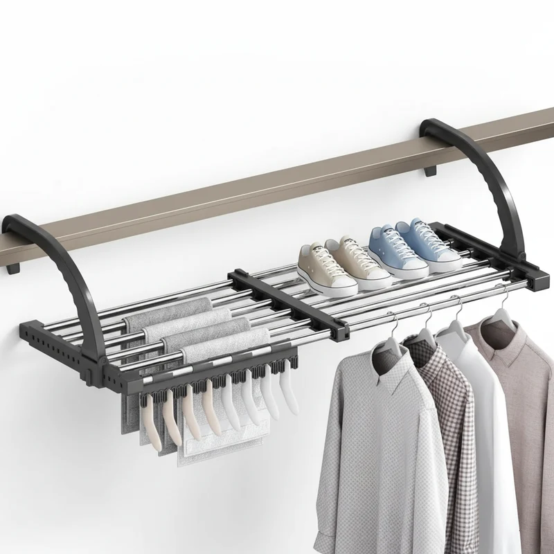 Étendoir à linge pour radiateur inox pliable