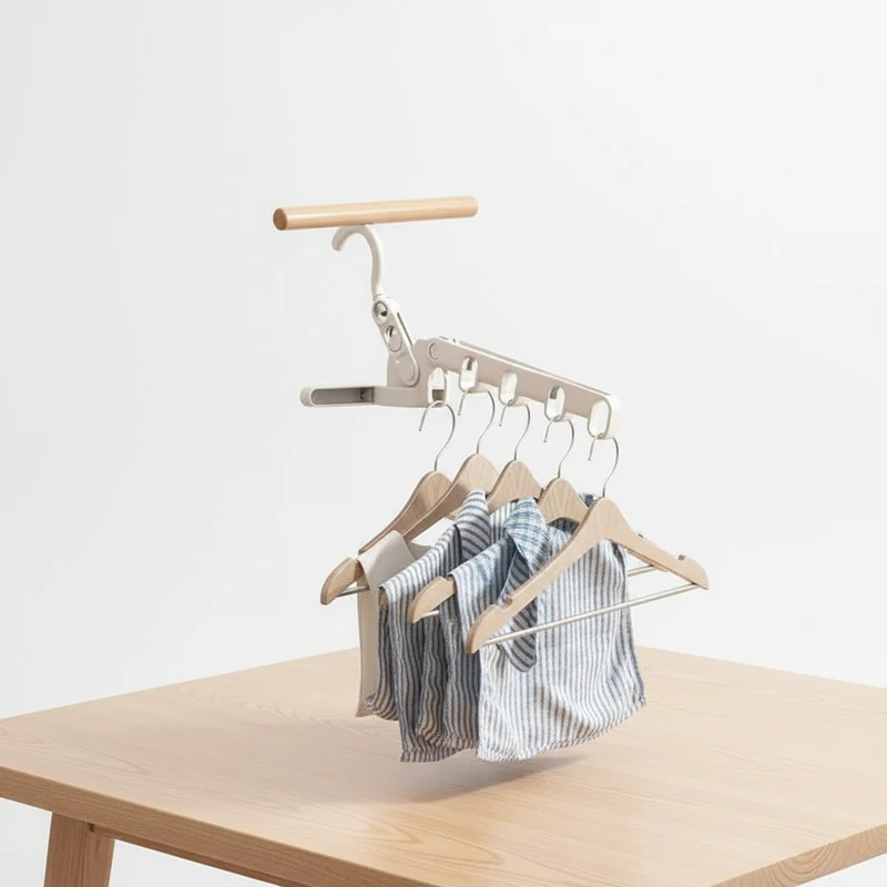 Cintre pour étendoir à linge pliable 5 trous