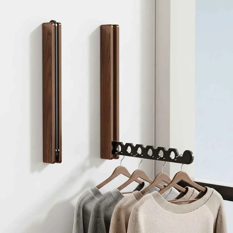 Étendoir à linge mural rabattable en bois pliable